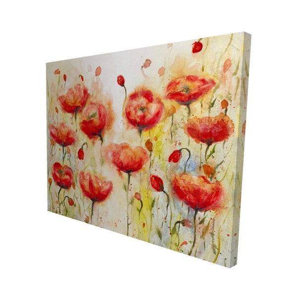 Begin Home Decor 16 x 20 in. Red Flowers Garden-Print on Canvas - 2080-1620-FL106