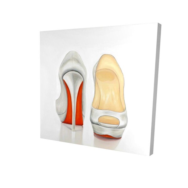 Begin Home Decor 32 x 32 in. Red & White Pumps-Print on Canvas - 2080-3232-FA17