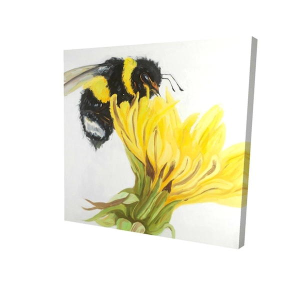 Fondo 32 x 32 in. Little Bumblebee on A Dandelion-Print on Canvas - FO2790571