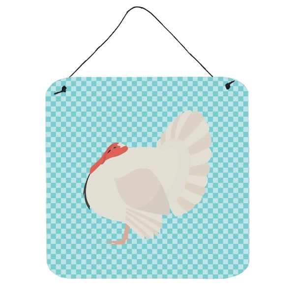 Micasa White Holland Turkey Blue Check Wall or Door Hanging Prints6 x 6 in. - MI231377