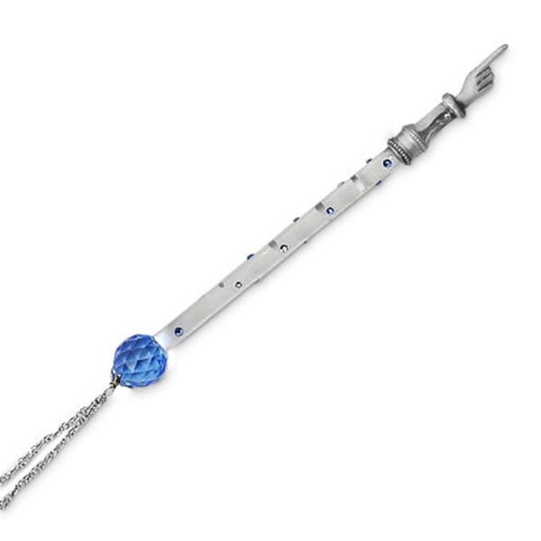Rite Lite Pewter and Blue Crystal Yad with Stones - 7.25 in. - YAD-PC-1-B