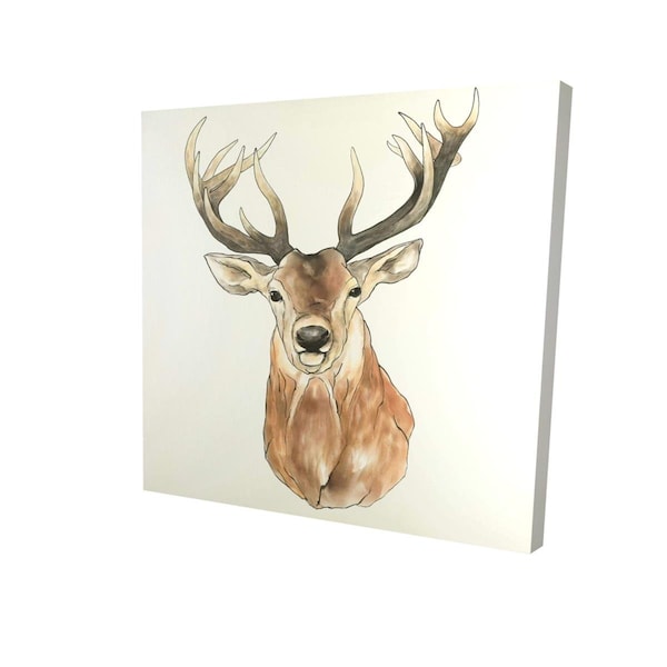 Fondo 16 x 16 in. Front Deer Portrait-Print on Canvas - FO2790912