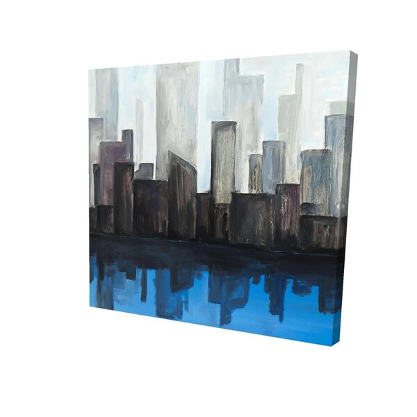 Fondo 32 x 32 in. View of A Blue City-Print on Canvas - FO2792031