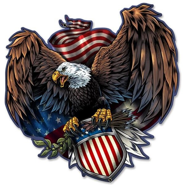 Flyland Designs Flyland DeSigns FLY026 Army Eagle Plasma Metal Sign - 18 x 18 in. - FLY026
