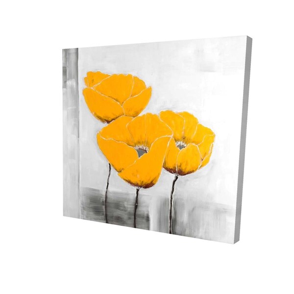 Fondo 16 x 16 in. Three Yellow Flowers-Print on Canvas - FO2792292