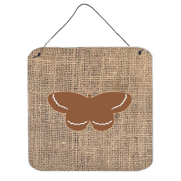 Micasa Butterfly Burlap And Brown Aluminium Metal Wall Or Door Hanging Prints - MI236402
