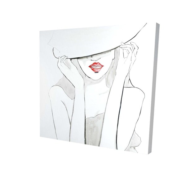 Fondo 12 x 12 in. Woman with Big Hat-Print on Canvas - FO2792245