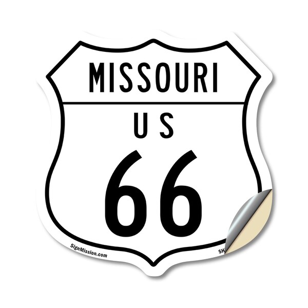 Signmission Missouri Route Marker Shield Sign Us 66, 18 Inch X 18 Inch, Vinyl Decal - SHI-D-18-386