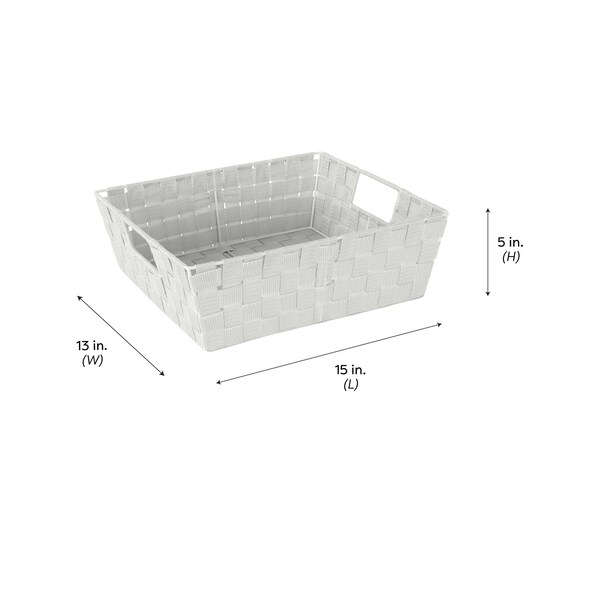 Simplify Storage Shelf Tote, 13 in L, 15 in W, 13 in H, Heather Grey, Plastic, 2 PK - 25015-2PK-HGREY