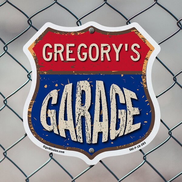 Signmission Gregory's Garage, 12 inch X 12 inch, Aluminum Metal Sign, 5PK - SHI-A-5PACK-12-383-GREGORY