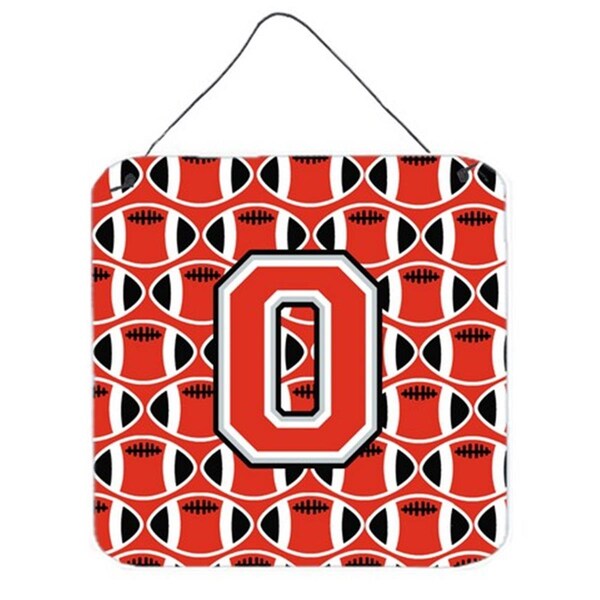 Carolines Treasures Letter O Football Scarlet and Grey Wall or Door Hanging Prints - CJ1067-ODS66