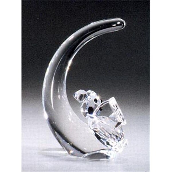 Happyholidays 683-12 1.18 L x 1.81 H in. Crystal Bear On Crescent Animals Figurines - HA11152