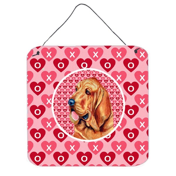 Micasa Bloodhound Valentines Love And Hearts Aluminium Metal Wall Or Door Hanging Prints - MI240234