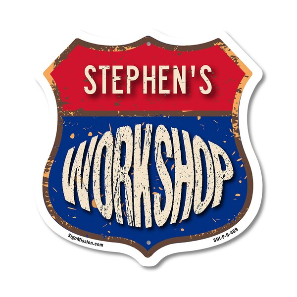 Signmission Stephen's Workshop, 6 Inch X 6 Inch, Plastic Sign - SHI-P-6-489-STEPHEN