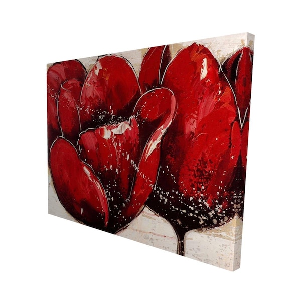 Fondo 16 x 20 in. Red Tulips Closeup-Print on Canvas - FO2789372