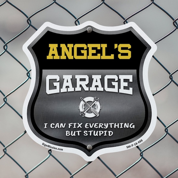 Signmission Angel's Garage I Can Fix Everything But Stupid, 18 inch X 18 inch, Plastic Sign, 2PK - SHI-P-2PACK-18-490-ANGEL