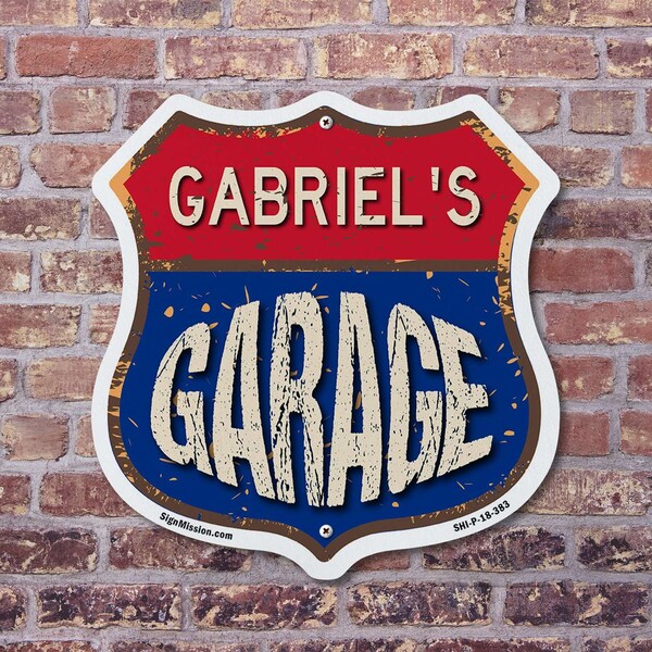 Signmission Gabriel's Garage, 12 Inch X 12 Inch, Aluminum Metal Sign - SHI-A-12-383-GABRIEL