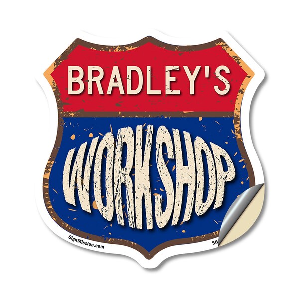 Signmission Bradley's Workshop, 18 Inch X 18 Inch, Vinyl Decal - SHI-D-18-489-BRADLEY