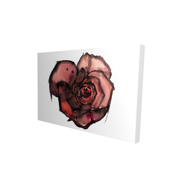 Begin Home Decor 12 x 18 in. Dark Rose-Print on Canvas - 2080-1218-FL289