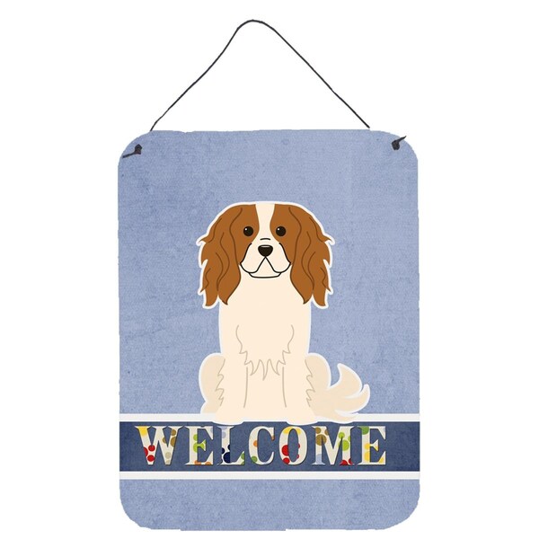 Carolines Treasures Cavalier Spaniel Welcome Wall or Door Hanging Prints - BB5639DS1216