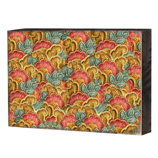 Designocracy 9501908 6 x 8 in Patterned Rustic Wooden Block Design Graphic Art - 95019B08