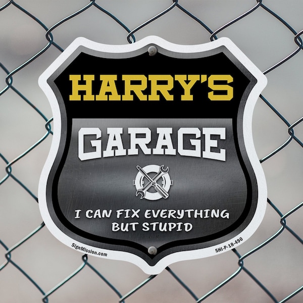 Signmission Harry's Garage I Can Fix Everything But Stupid, 6 inch X 6 inch, Plastic Sign, 2PK - SHI-P-2PACK-6-490-HARRY