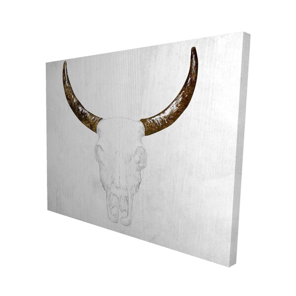 Fondo 16 x 20 in. Bull Skull with Brown Horns-Print on Canvas - FO2795679