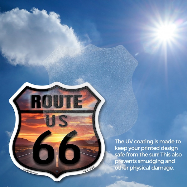 Signmission Route Us 66 Sunset, 12 inch X 12 inch, Plastic Sign, 2PK - SHI-P-2PACK-12-482