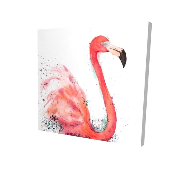 Fondo 16 x 16 in. Splashing Flamingo-Print on Canvas - FO2792278