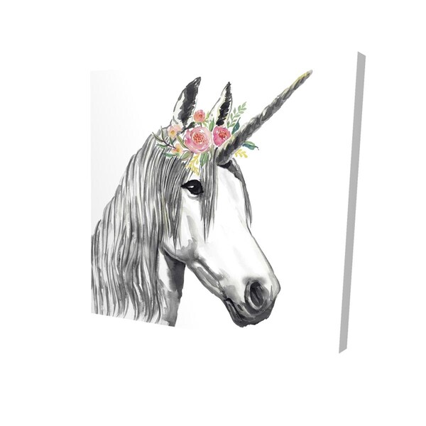 Begin Home Decor 12 x 12 in. Unicorn-Print on Canvas - 2080-1212-CH11