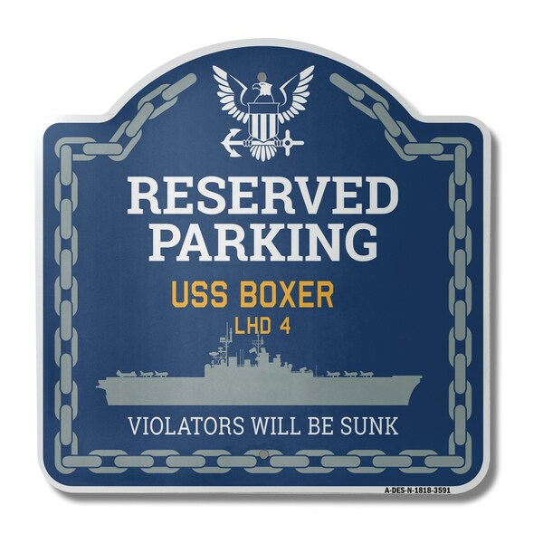 Signmission USS BOXER LHD 4, 18 Inch x 18 Inch, Heavy Gauge Aluminum - A-DES-N-1818-3591