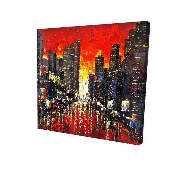 Fondo 16 x 16 in. Abstract Sunset on the City-Print on Canvas - FO2788291