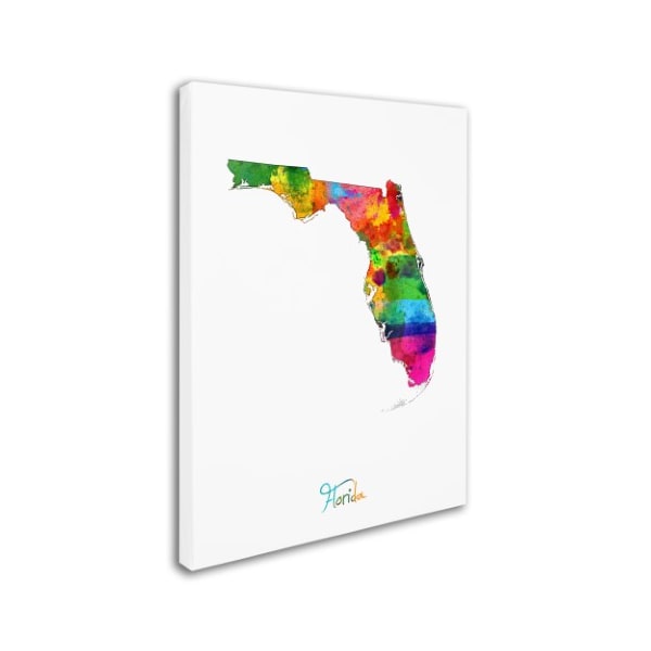 Trademark Fine Art Michael Tompsett 'Florida Map' Canvas Art, 24x32 - MT0702-C2432GG