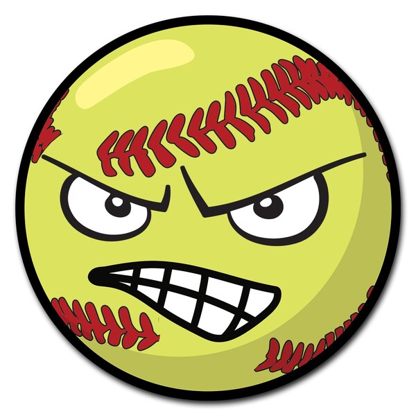 Signmission Angry Softball Circle Vinyl Laminated Decal - D-8-CIR-ANGRY SOFTBALL