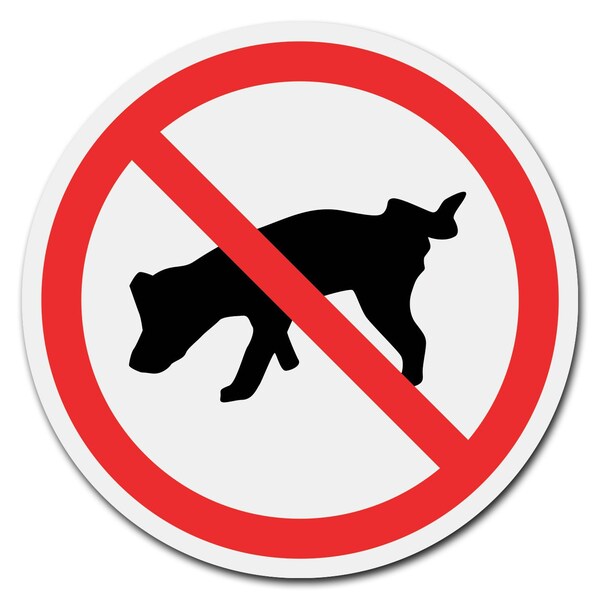 Signmission No Dog Pee Circle Corrugated Plastic Sign - C-8-CIR-NO DOG PEE