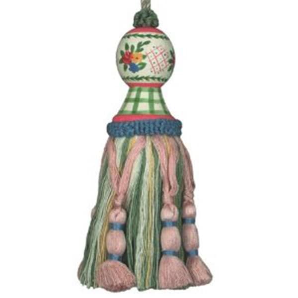 123 Creations Carolyn-Green hand painted tassel - C201G