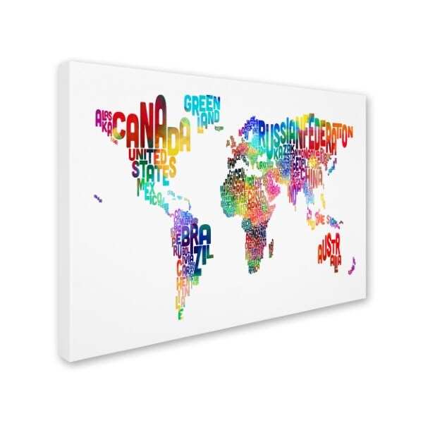 Trademark Fine Art Michael Tompsett 'World Text Map' Canvas Art, 30x47 - MT0211-C3047GG