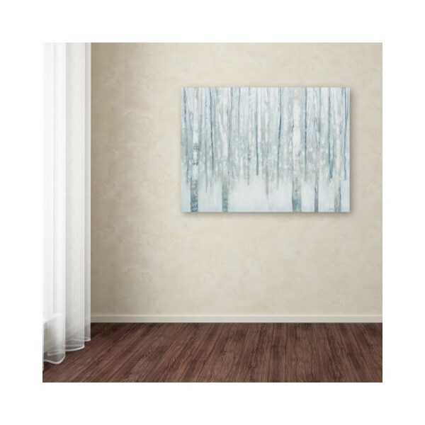 Trademark Fine Art Julia Purinton 'Birches in Winter Blue Gray' Canvas Art, 14x19 - WAP01124-C1419GG