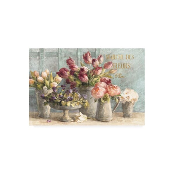 Trademark Fine Art Danhui Nai 'Marche Des Fleurs Blue Gold' Canvas Art, 30x47 - WAP10716-C3047GG