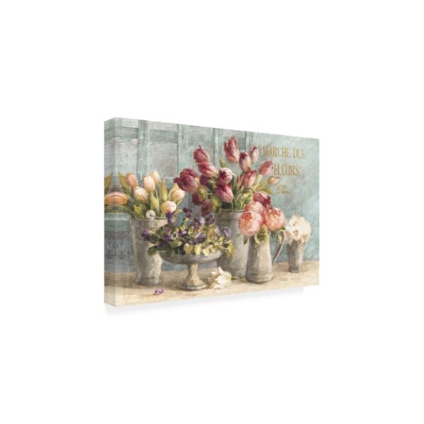 Trademark Fine Art Danhui Nai 'Marche Des Fleurs Blue Gold' Canvas Art, 30x47 - WAP10716-C3047GG
