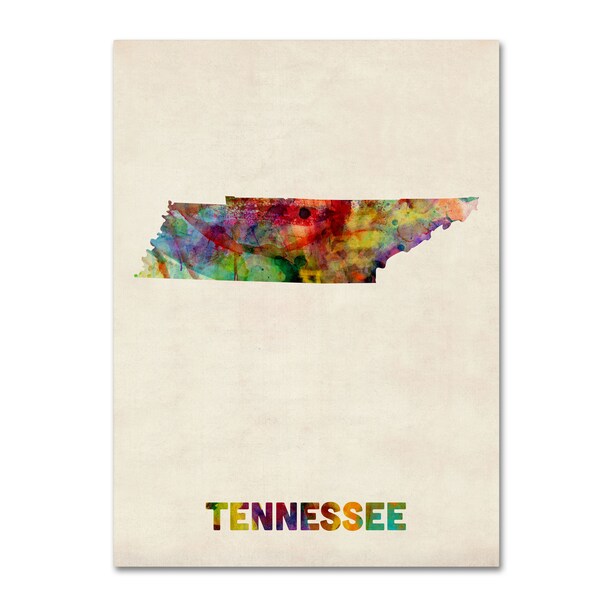 Trademark Fine Art Michael Tompsett 'Tennessee Map' Canvas Art, 18x24 - MT0337-C1824GG
