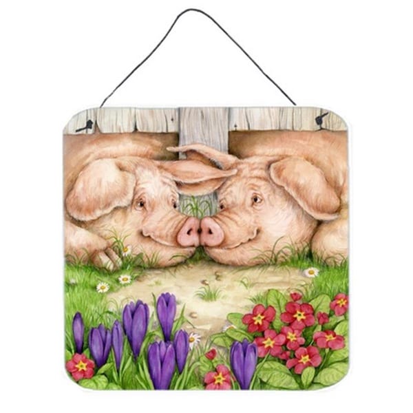 Micasa Pigs Nose to Nose by Debbie Cook Wall or Door Hanging Prints - MI256162