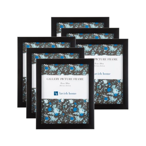 Hastings Home Hastings Home 8x10 Picture Frame Set - 6 Pack for Gallery Style Photograph Displays, Black - 600332RCK