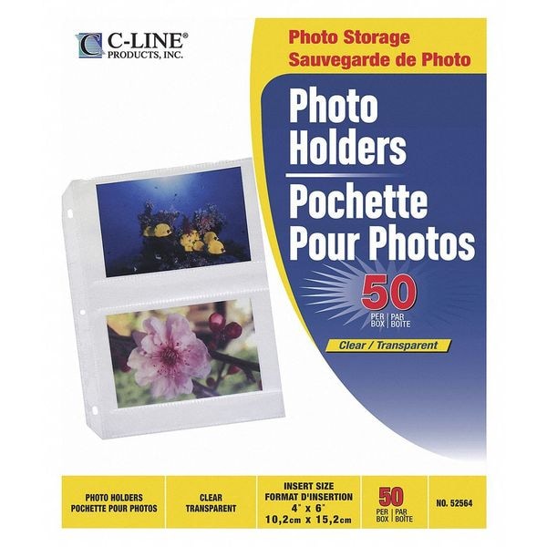 C-Line Products Holder, Photo, 4"x6", PK50 - 52564