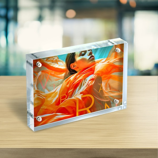 Azar Displays White Acrylic Block with Metal Back Plate 4 in. X 6 in., 2PK - 104666-WHT-2PK