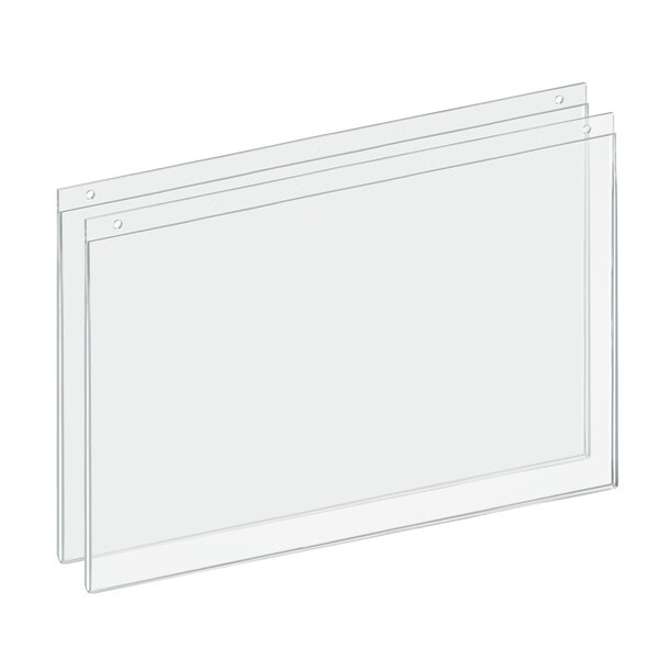 Azar Displays Clear Acrylic Wall Hanging Frame 17'' Wide x 11'' High- Horizontal/Landscape, 2PK - 162709-2PK