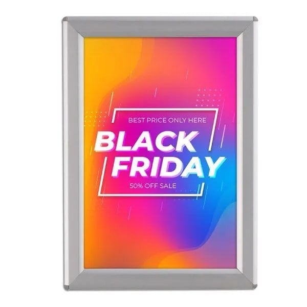 M&T Displays Opti Frame 5 in. X 7 in. Poster Size 0.55 in. Slvr Color Profile, Mitred Corner, w/out Back Support - UCP145N057X2000