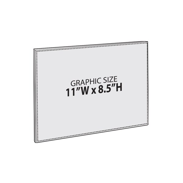 Azar Displays Clear Acrylic 11'' x 8.5'' Adhesive U-Frame, 2PK - 122022-GS-2PK