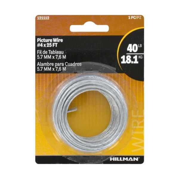 Hillman HILLMAN Steel-Plated Silver Braided Picture Wire 40 lb 1 pk - 121112