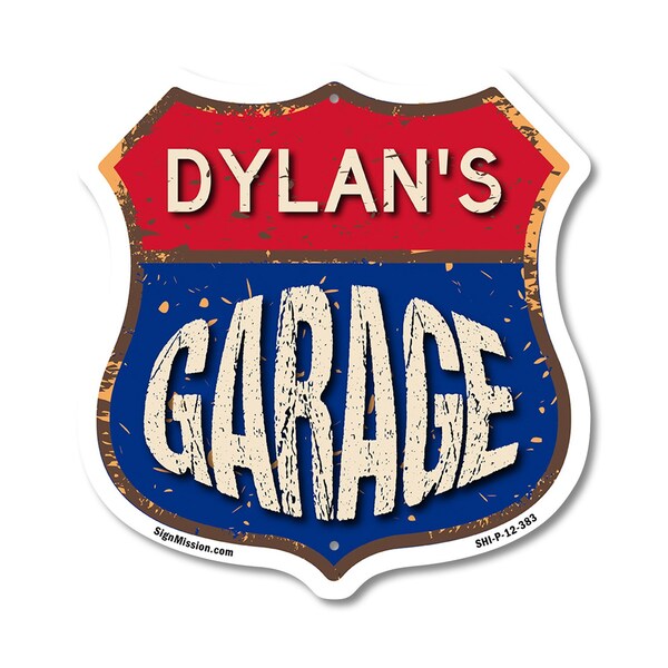 Signmission Dylan's Garage, 12 Inch X 12 Inch, Plastic Sign - SHI-P-12-383-DYLAN